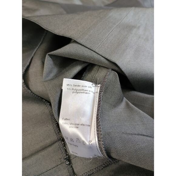 Akris Skirt Women Silver Gray Silk Blend Zipper Career Minimalist Dark Academia - Picture 6 of 6